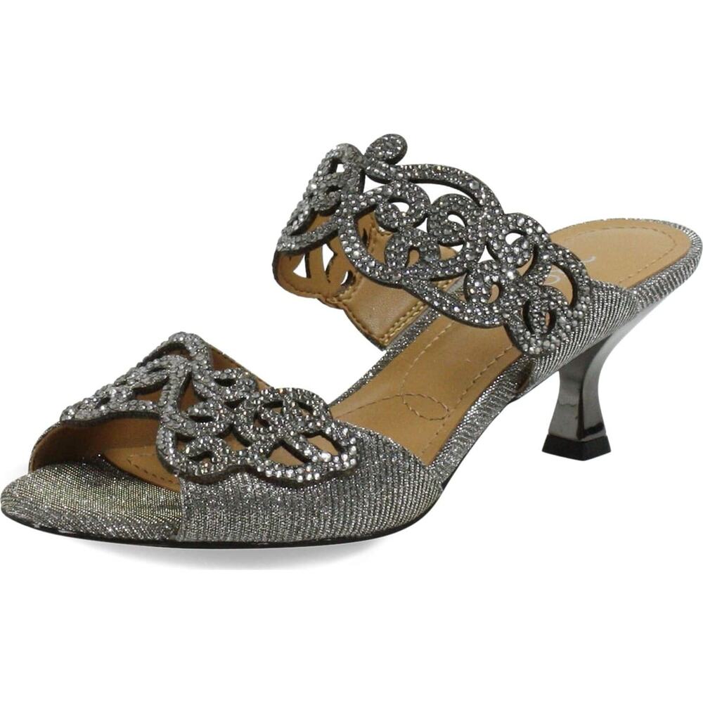 J. RENEE FRANCIE - HEELS FOR WOMEN -HEEL PEWTER GLITTER 10 W (C)